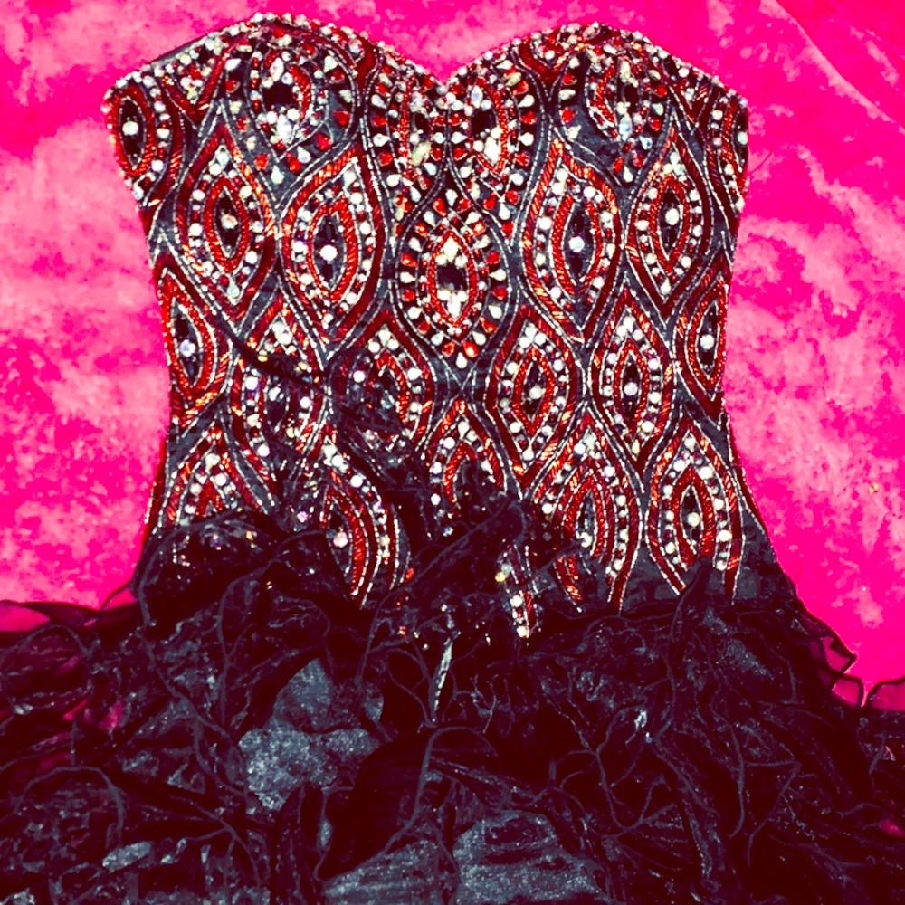 Sherri Hill Bejeweled Corset Short Prom Dress